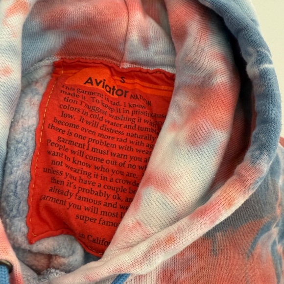 Aviator Nation Light Blue & Red Tie Dye Pullover Sweatshirt & Jogger Set - Picture 8 of 13